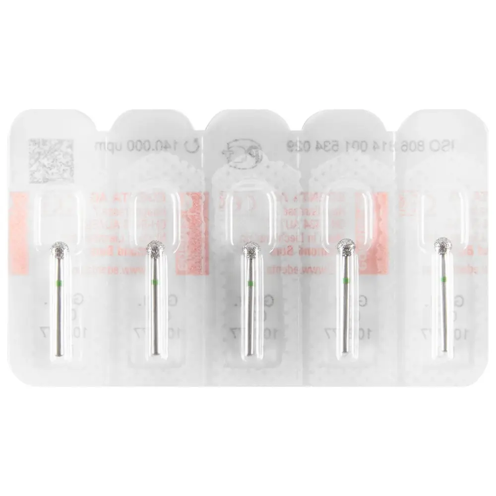 Edenta Diamanten 801 - Packung 5 Stück grün grob, FG, Figur 001 Kugel, ISO 029