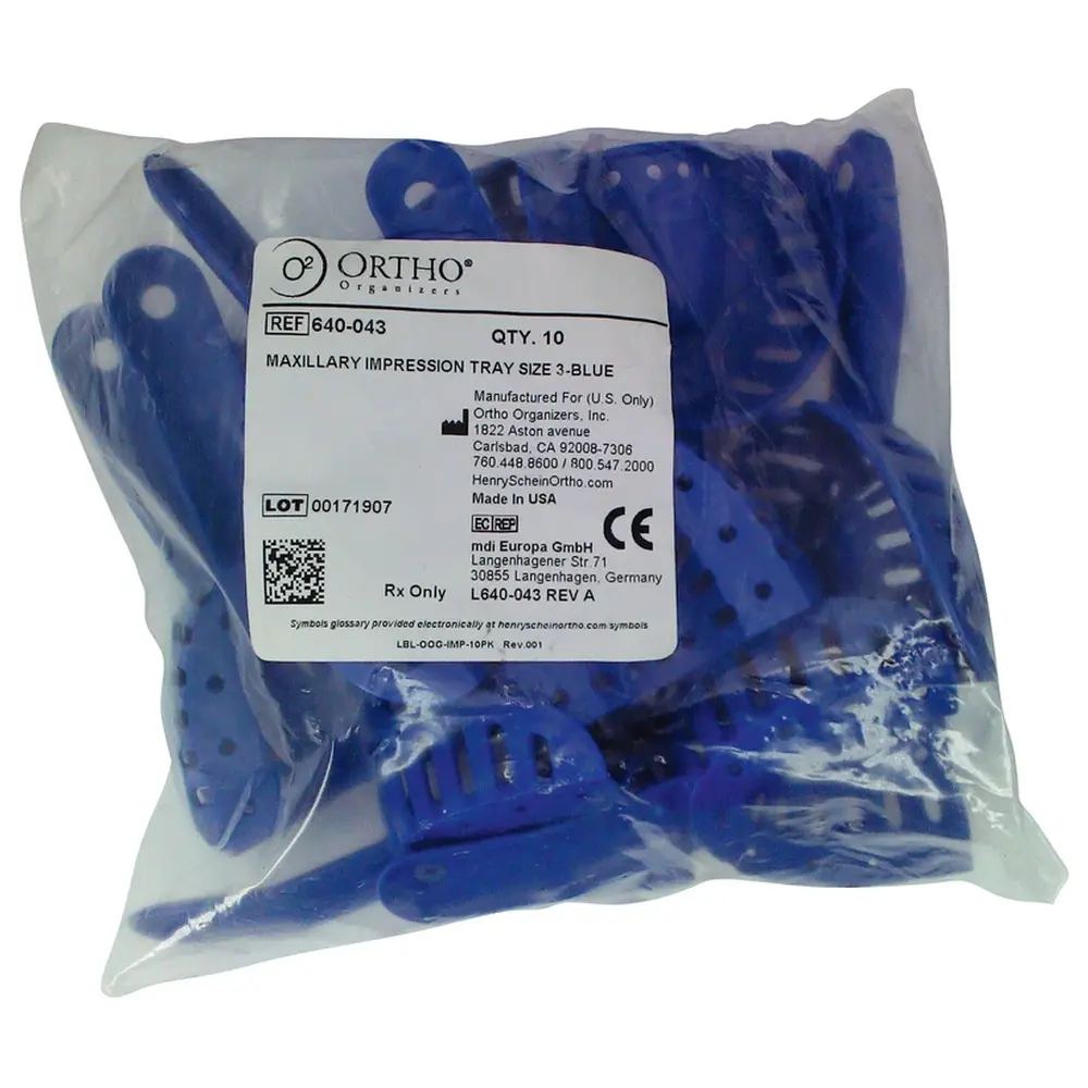 Cardex Dental ABFORMLÖFFEL - Packung 10 Stück OK, Gr. 3, blau