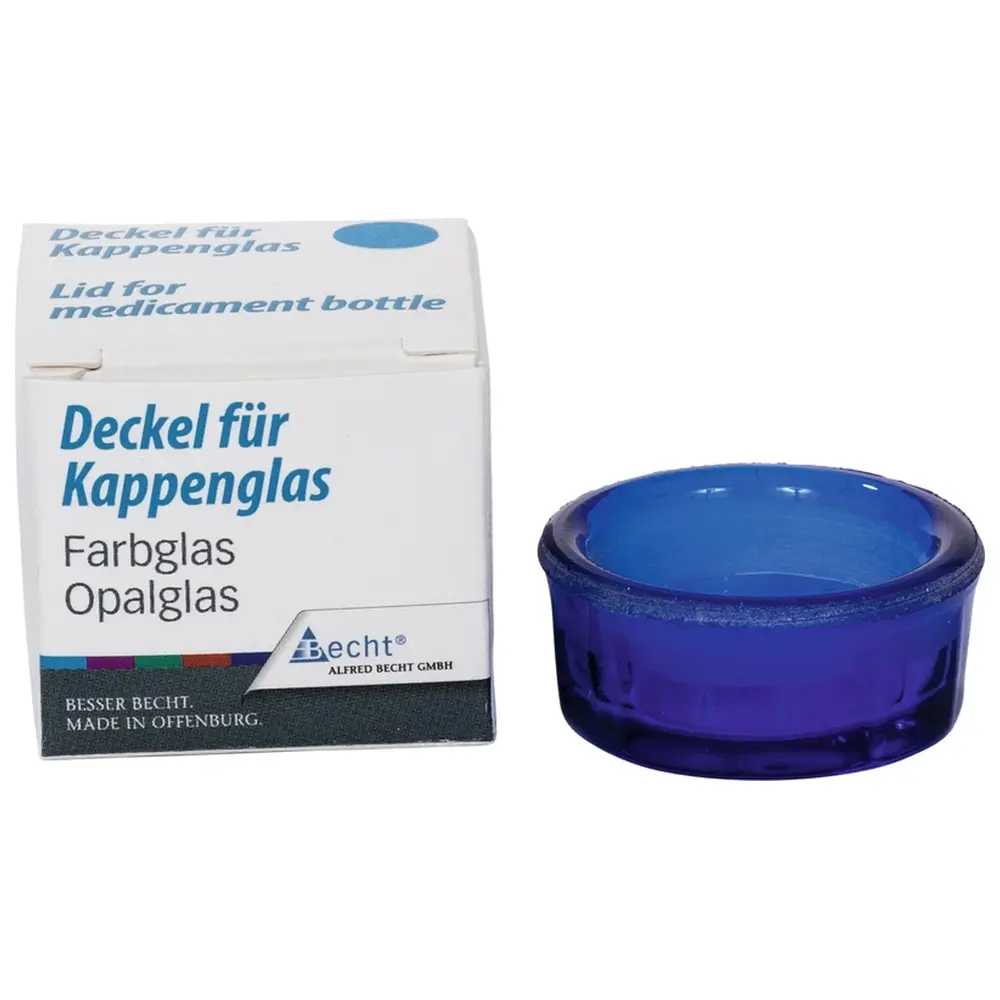 Becht Kappengläser aus Buntglas - Stück Ersatz-Deckel blau