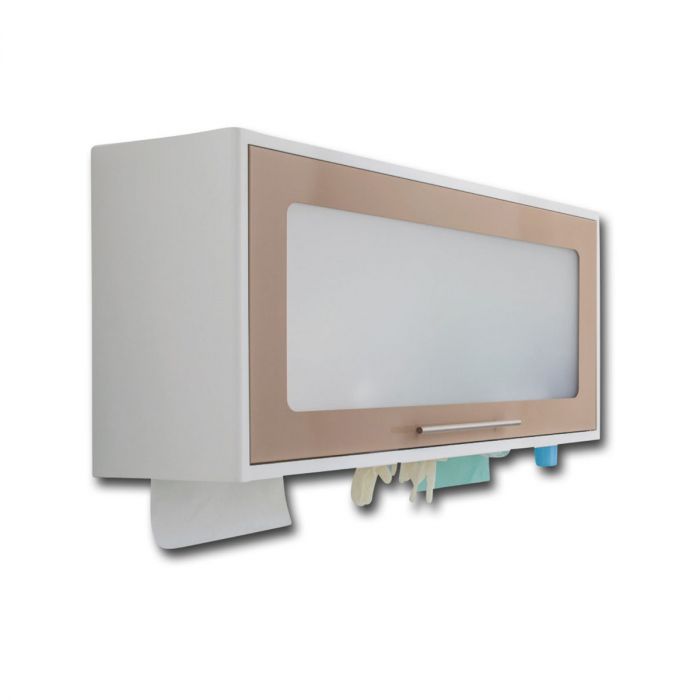 Hängeschrank für Spender von Einwegprodukten mit Plexiglastür
