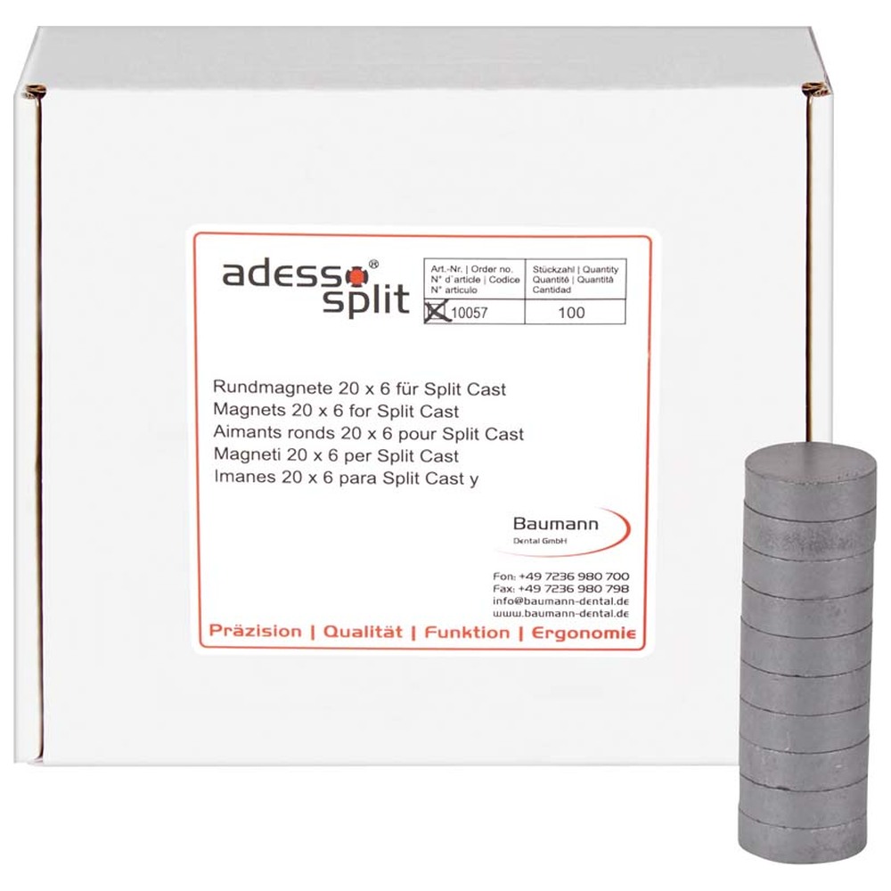 Baumann Dental Splitcast Rundmagnete - Packung 100 Stück 20 x 6 mm Baumann Dental Splitcast Rundmagnete - Packung 100 Stück 20 x 6 mm