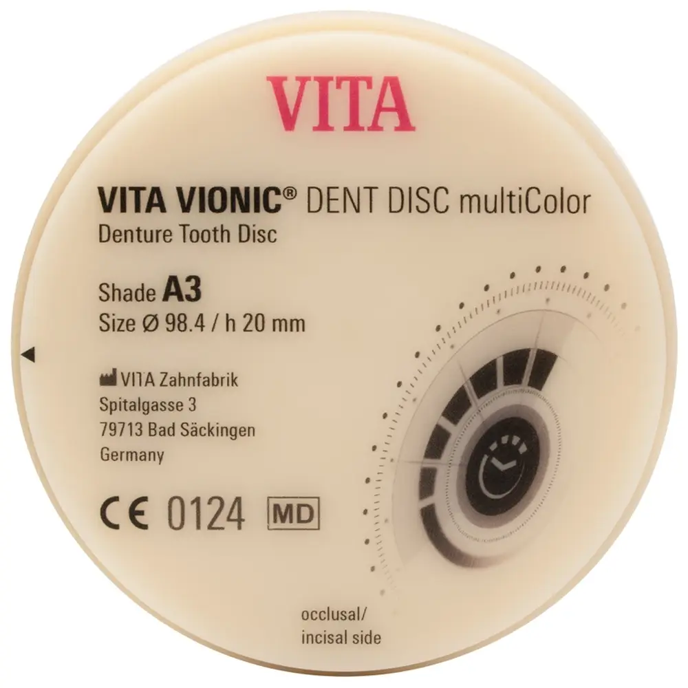VITA VIONIC® DENT DISC multiColor - Stück Ø 98,4 mm, H 20 mm, A3 VITA VIONIC® DENT DISC multiColor - Stück Ø 98,4 mm, H 20 mm, A3