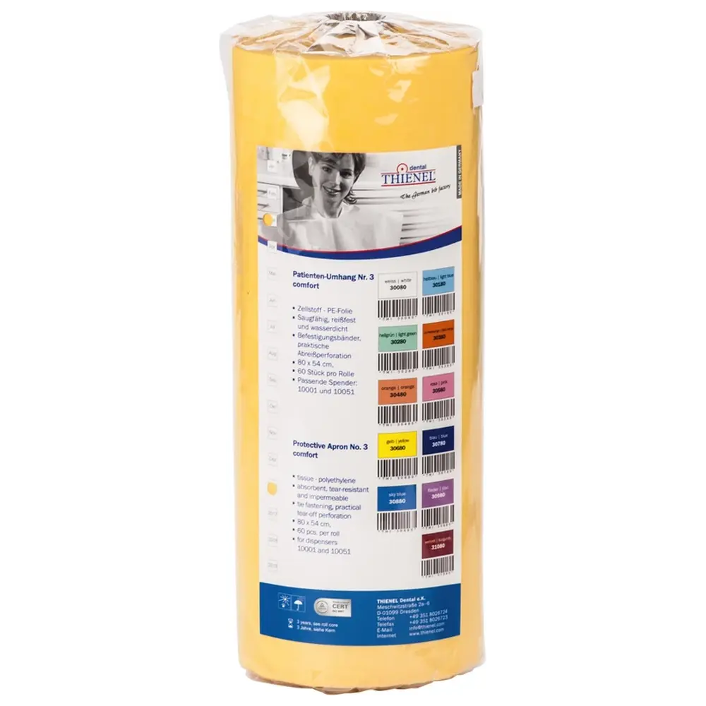 77608_Patientenumhang_Nr_3__Rolle_60_Stueck_gelb_80_x_54_cm THIENEL Dental Patientenumhang Nr. 3 - Rolle 60 Stück gelb, 80 x 54 cm