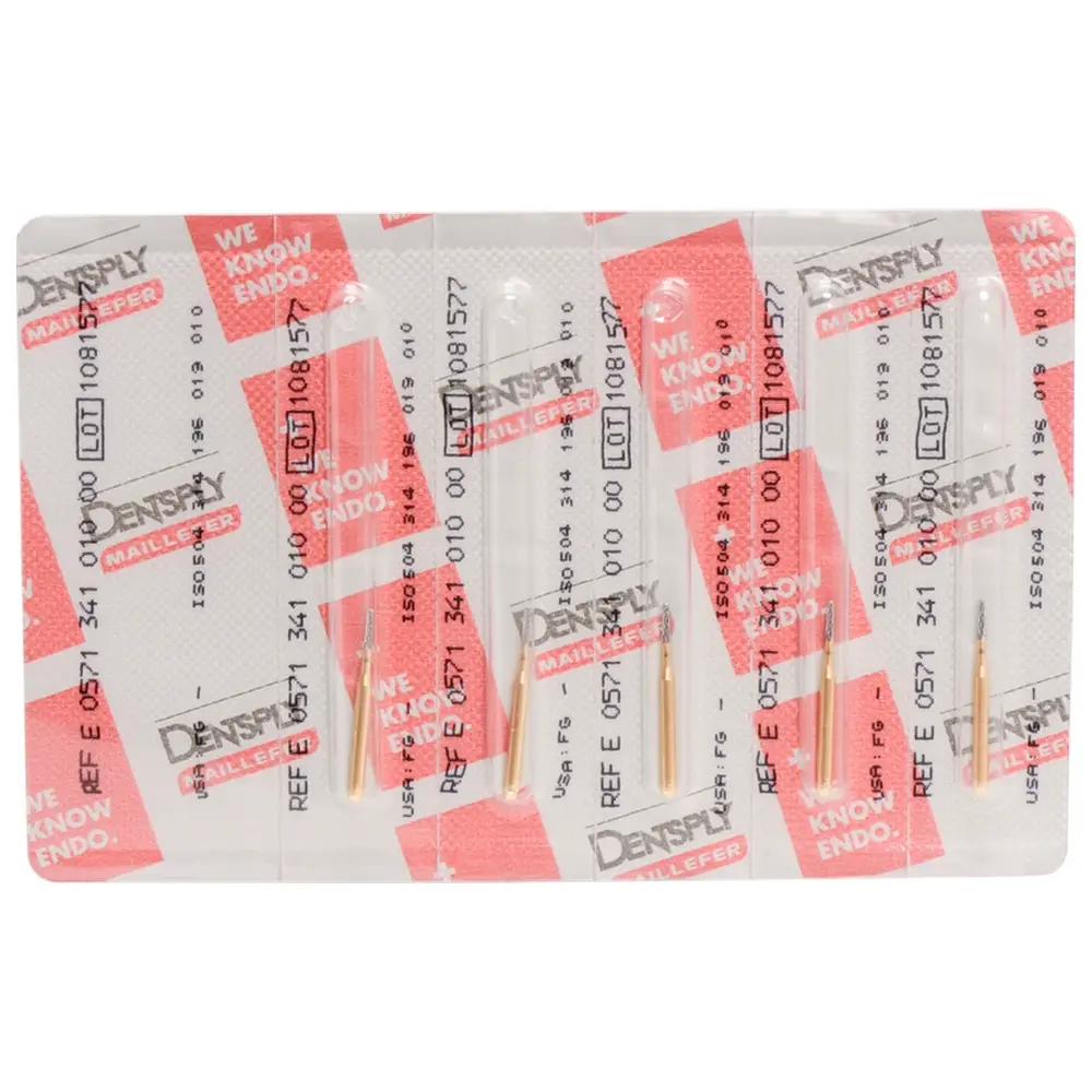 Dentsply Sirona Carbide DC Kronentrenner - Packung 5 Stück konisch rund FG, 19 mm, ISO 010
