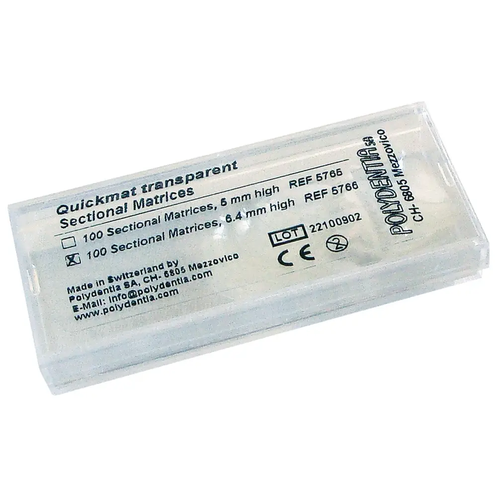 Polydentia SA Quickmat DELUXE - Nachfüllpackung 100 Teilmatrizen transparent, bombiert, Molar