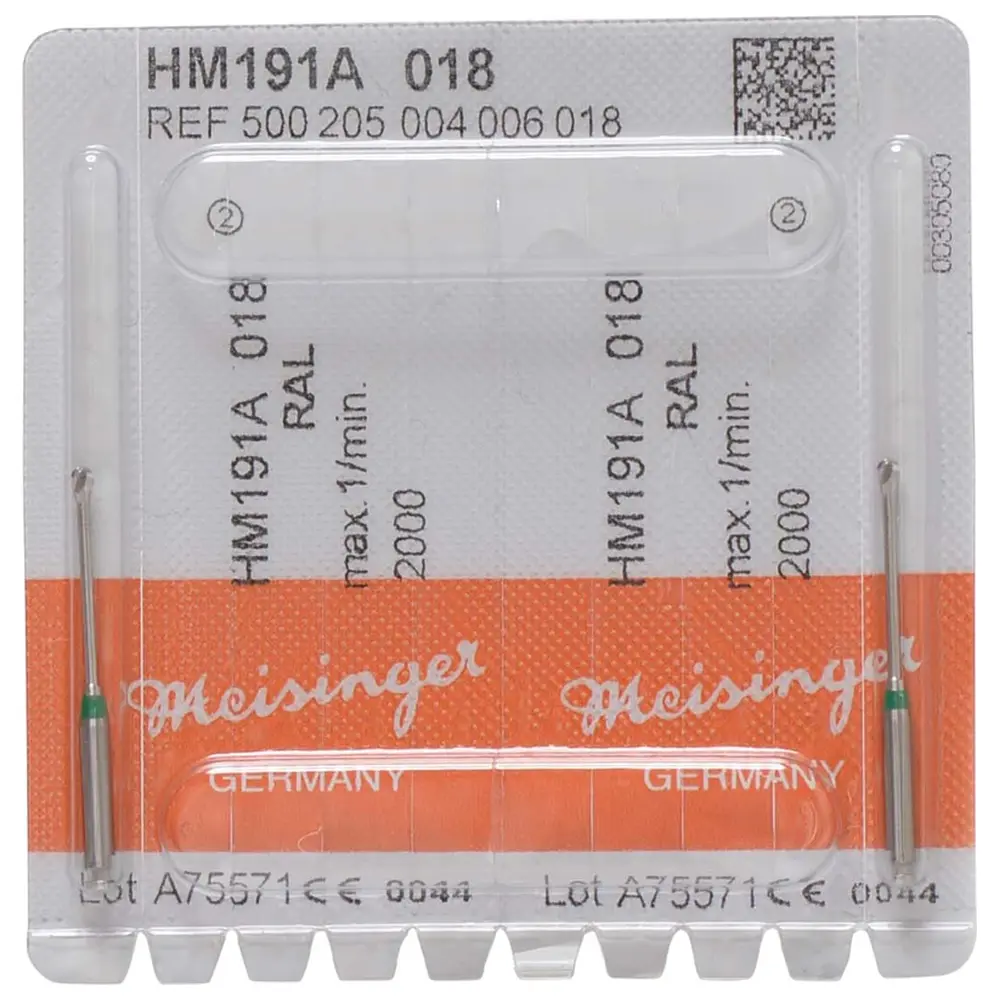 Hager & Meisinger Endo Access Bur 191A - Packung 2 Stück grün, RAL, Figur 004, Kopf: 16 mm, Total: 31 mm, ISO 018