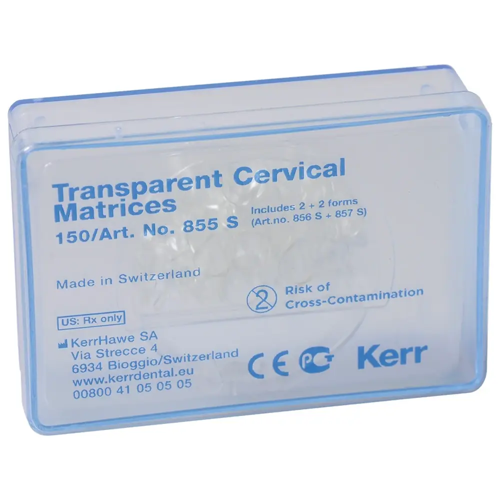 Kerr Zervikalmatrizen transparent - Packung 150 Matrizen Form 855 S