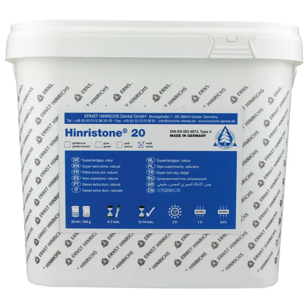 ERNST HINRICHS Hinristone® 20 - Eimer 10 kg Superhartgips weiß