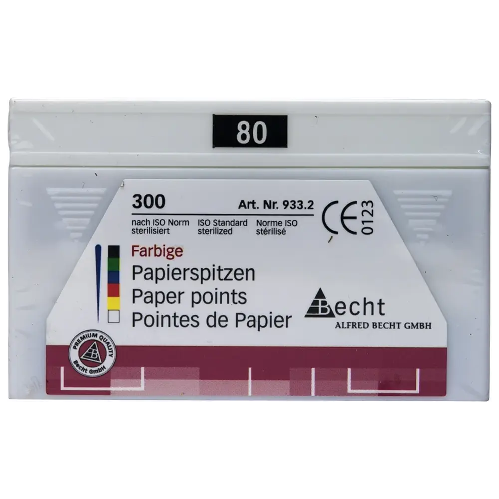Becht Papierspitzen farbig - Packung 300 Stück ISO 080