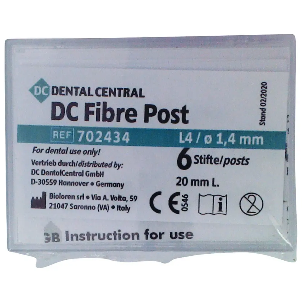 DC Dental Central DC Fibre-Post - Packung 6 Stück 1,4 mm, L4