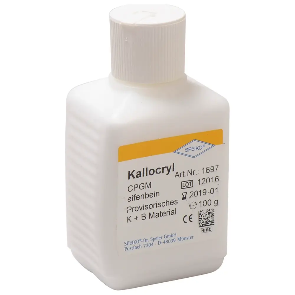 SPEIKO Kallocryl® CPGM zahnfarbig - Flasche 100 g Pulver elfenbein