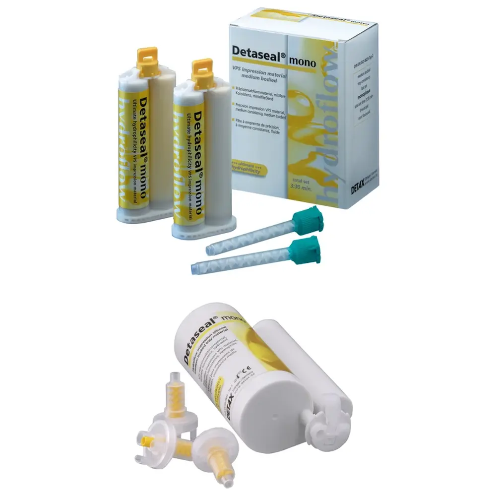 DETAX Detaseal® hydroflow mono - Multipack 4 x 50 ml Doppelkartusche, 12 Mischkanülen grün