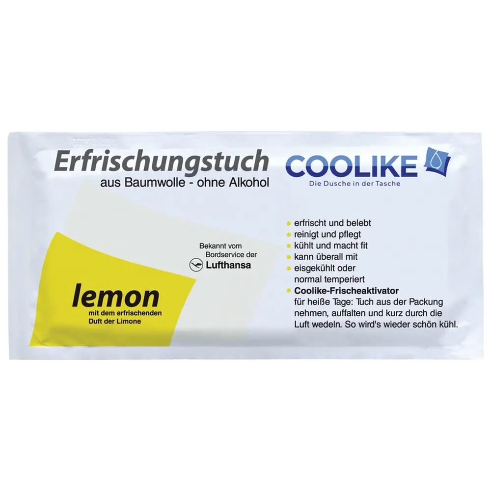 Coolike Erfrischungstücher - Karton 50 Stück Lemon