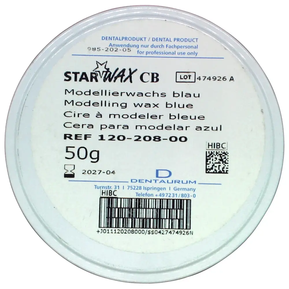Dentaurum StarWax Modellierwachs - Dose 50 g blau