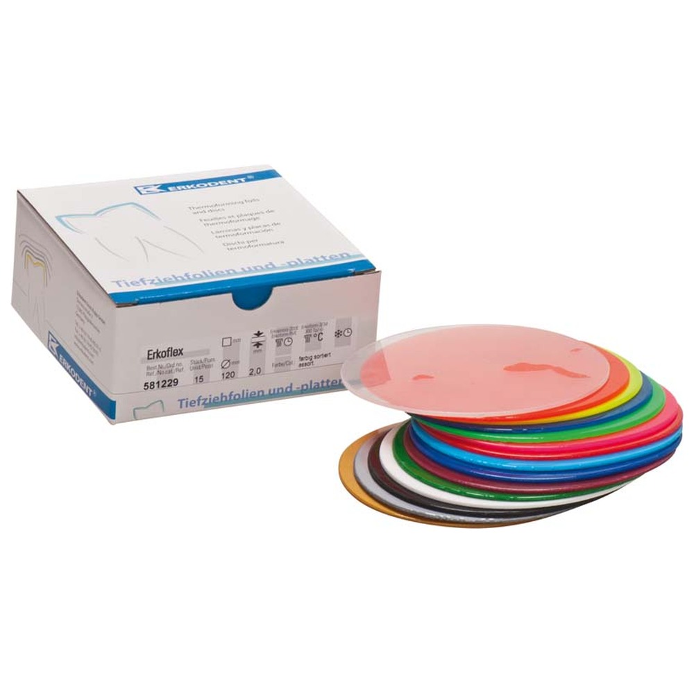 ERKODENT Erkoflex-color - Packung 15 Stück Ø 120 mm, Stärke 2 mm, sortiert