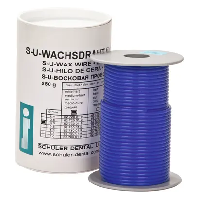 SCHULER-DENTAL S-U-WACHSDRAHT - Rolle 250 g blau, Ø 3 mm, mittel hart