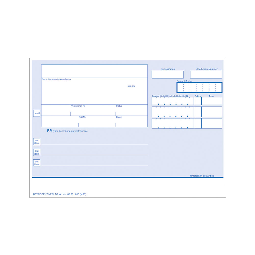 GX08987_Privatrezepte_PKVKarten_100St Privatrezepte PKV-Karten 100St