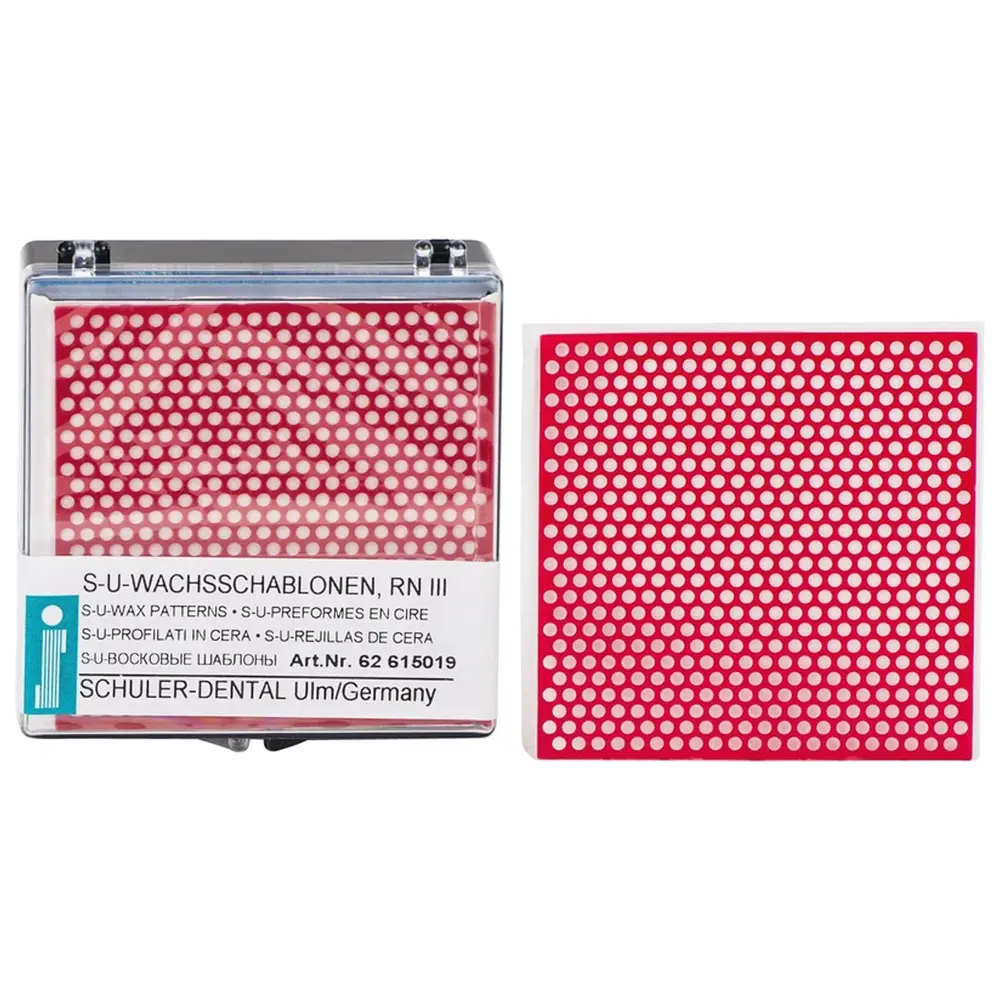 SCHULER-DENTAL S-U-WACHSSCHABLONEN - Packung 20 Stück Retentionsnetz rund SCHULER-DENTAL S-U-WACHSSCHABLONEN - Packung 20 Stück Retentionsnetz rund