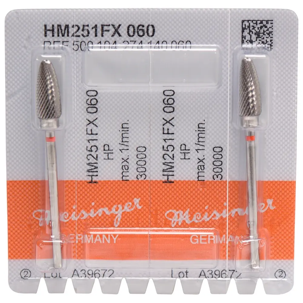Hager & Meisinger HM-Fräser FX - Packung 2 Stück kreuzverzahnt, rot fein, HP, Figur 274, 14,5 mm, ISO 060