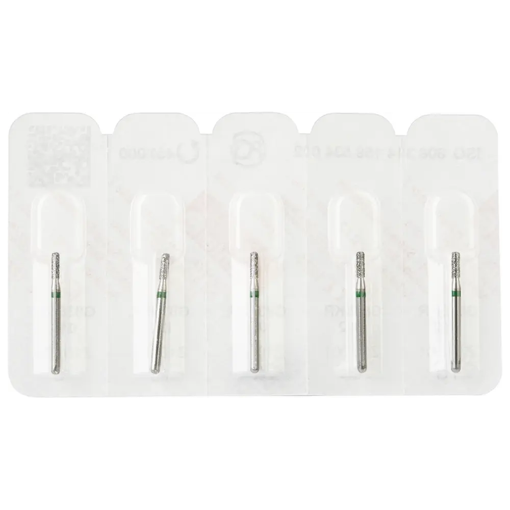 Edenta Diamanten 835KR - Packung 5 Stück grün grob, FG, Figur 156 Zylinder Kante rund, 4 mm, ISO 012