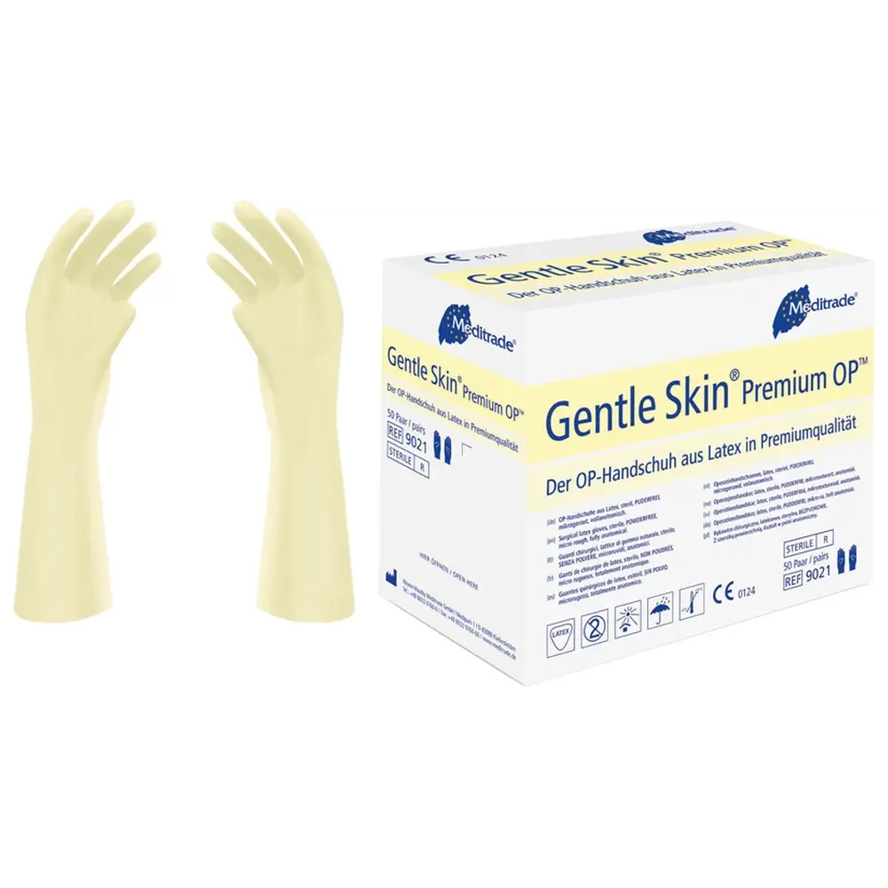 Meditrade Gentle Skin® Premium OP™ - Packung 50 Paar puderfrei, natur, Größe 6