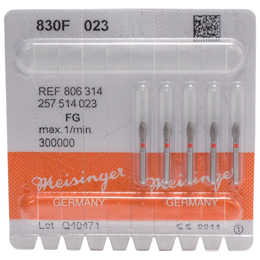 Hager & Meisinger Diamanten 830 - Packung 5 Stück rot fein, FG, Figur 257 Birne, 5 mm, ISO 023