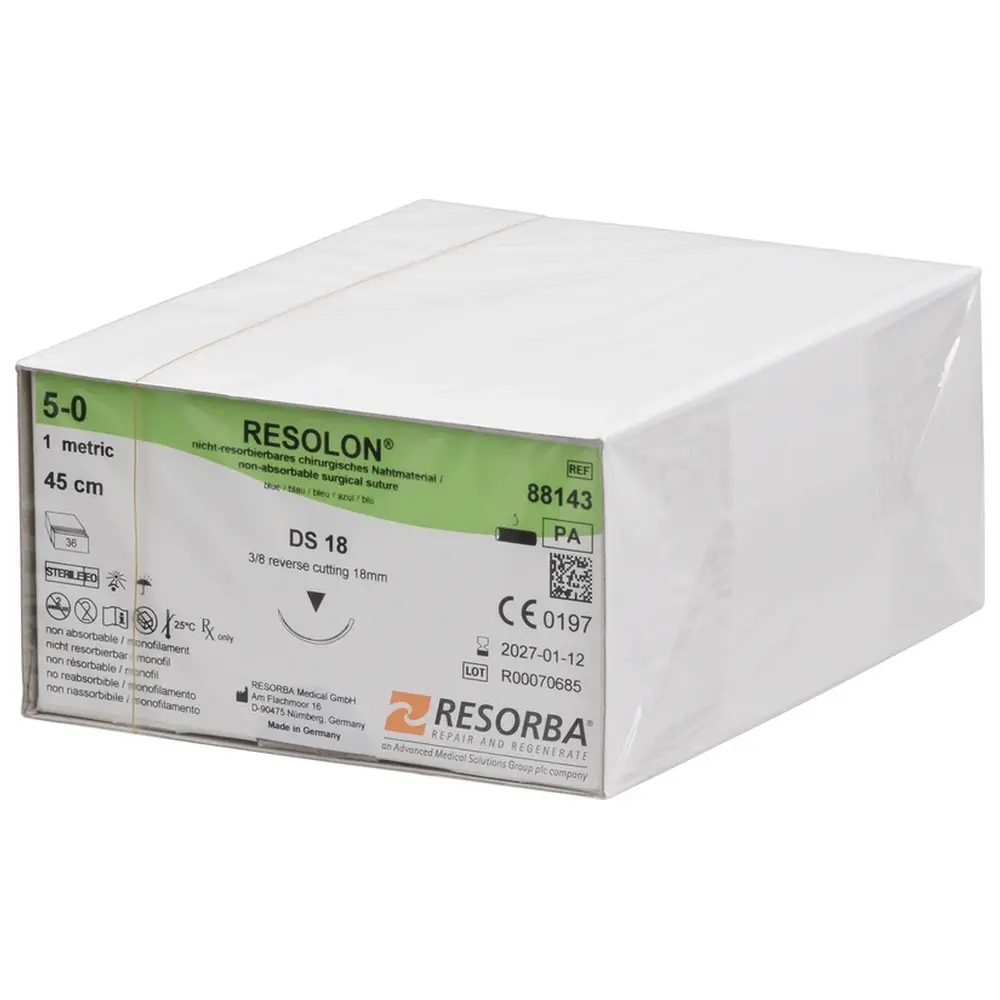 Resorba Medical RESOLON® - Packung 36 Stück, blau, 45 cm, DS 18, USP 5/0