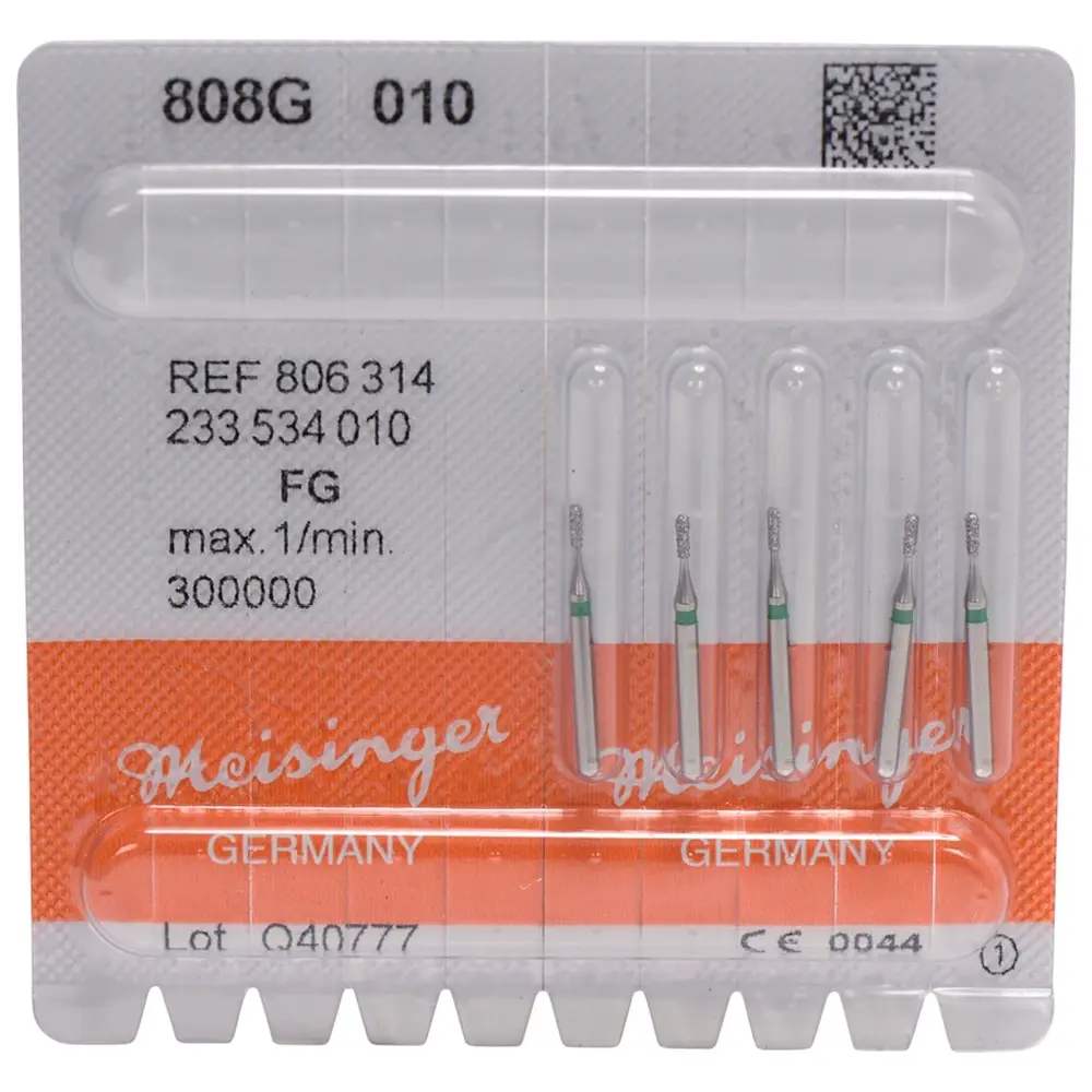 Hager & Meisinger Diamanten 808 - Packung 5 Stück grün grob, FG, Figur 233 Birne, 2,7 mm, ISO 010