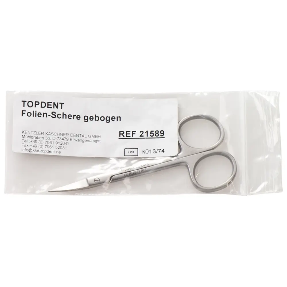 Kentzler-Kaschner TOPDENT Folienscheren - Stück 11,5 cm, gebogen