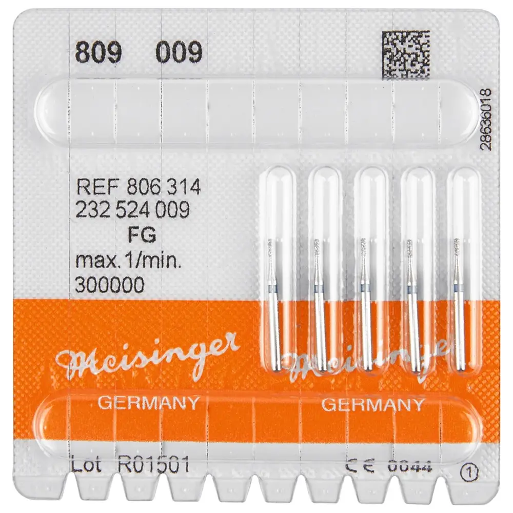 Hager & Meisinger Diamanten 809 - Packung 5 Stück blau mittel, FG, Figur 232 Birne, 2 mm, ISO 009