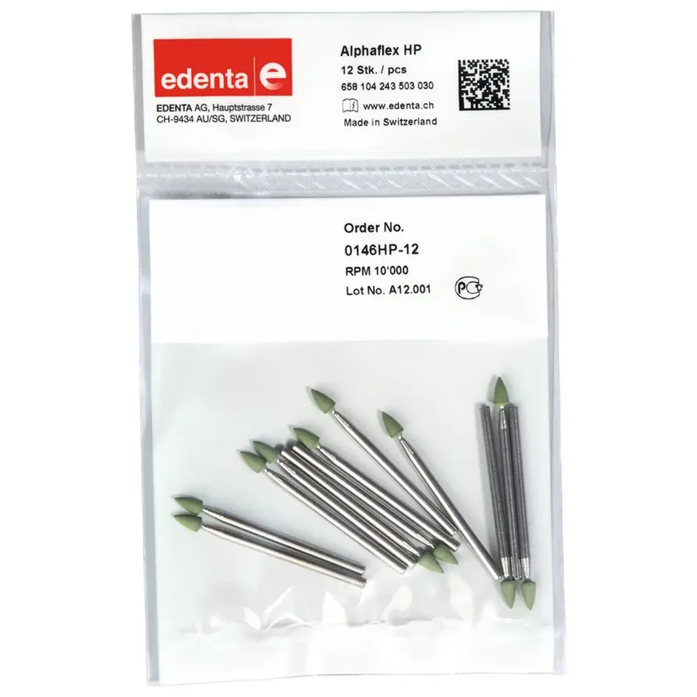 Edenta Alphaflex - Packung 12 Stück grün, HP, Figur 243, 6 mm, ISO 030