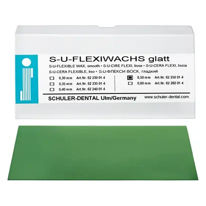 SCHULER-DENTAL S-U-Flexiwachs - Packung 15 Stück glatt, Stärke 0,5 mm