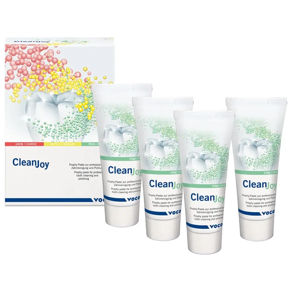 VOCO CleanJoy - Packung 4 x 100 g Tube fein grün, mint