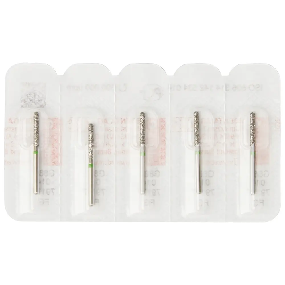Edenta Diamanten 882 - Packung 5 Stück grün grob, FG, Figur 142 Zylinder rund, 10 mm, ISO 014