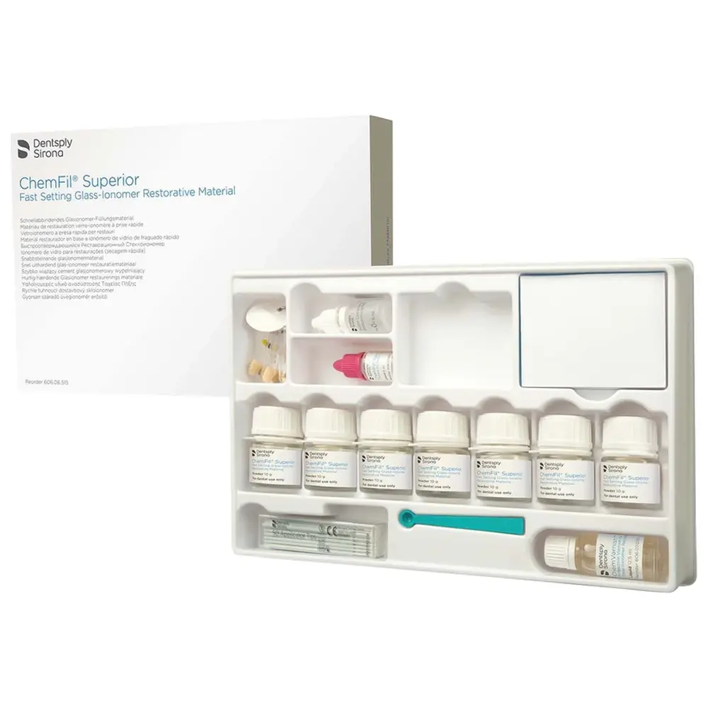 Dentsply Sirona ChemFil® Superior - Einführungspackung 7 x 10 g Pulver, Zubehör