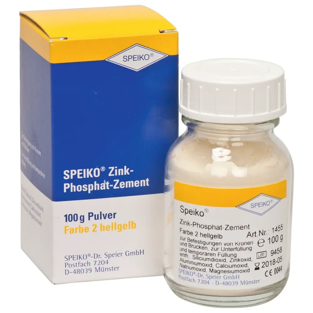 SPEIKO Zink-Phosphat-Zement - Flasche 100 g Pulver hellgelb