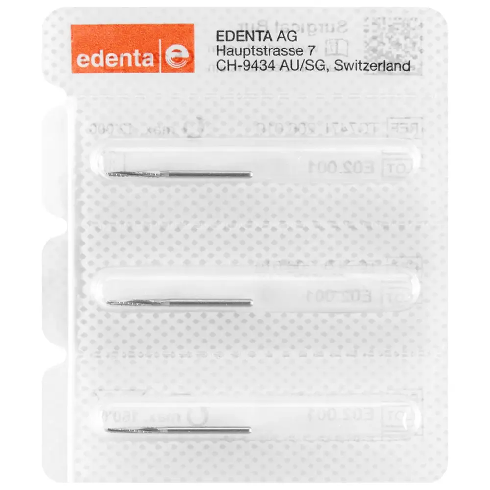 Edenta Chirurgie Knochenfräser nach Lindemann C162 - Packung 3 Stück FG XL, Figur 408, 9 mm, ISO 016