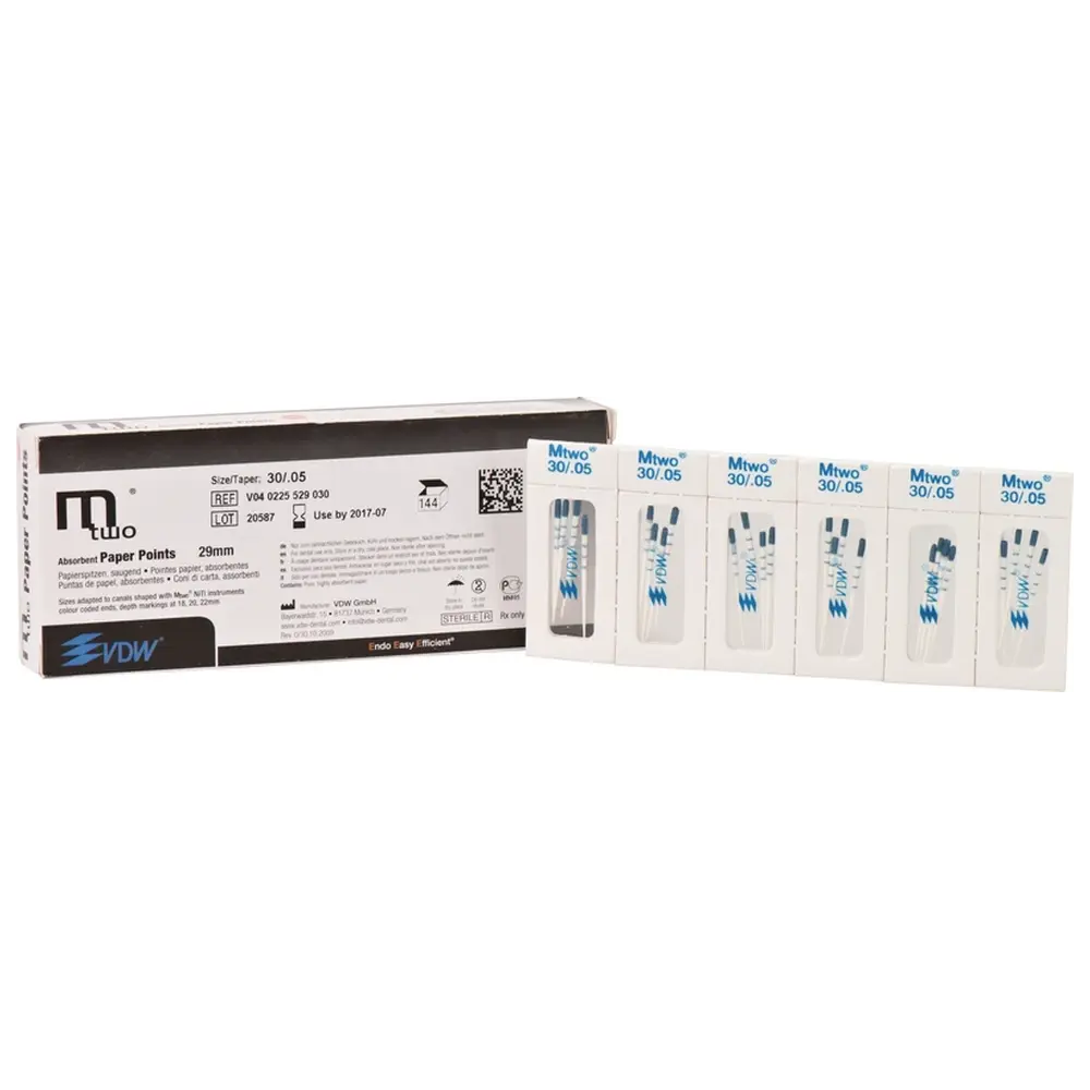 VDW Mtwo® Papierspitzen - Packung 144 Stück 29 mm, Taper.05, ISO 030