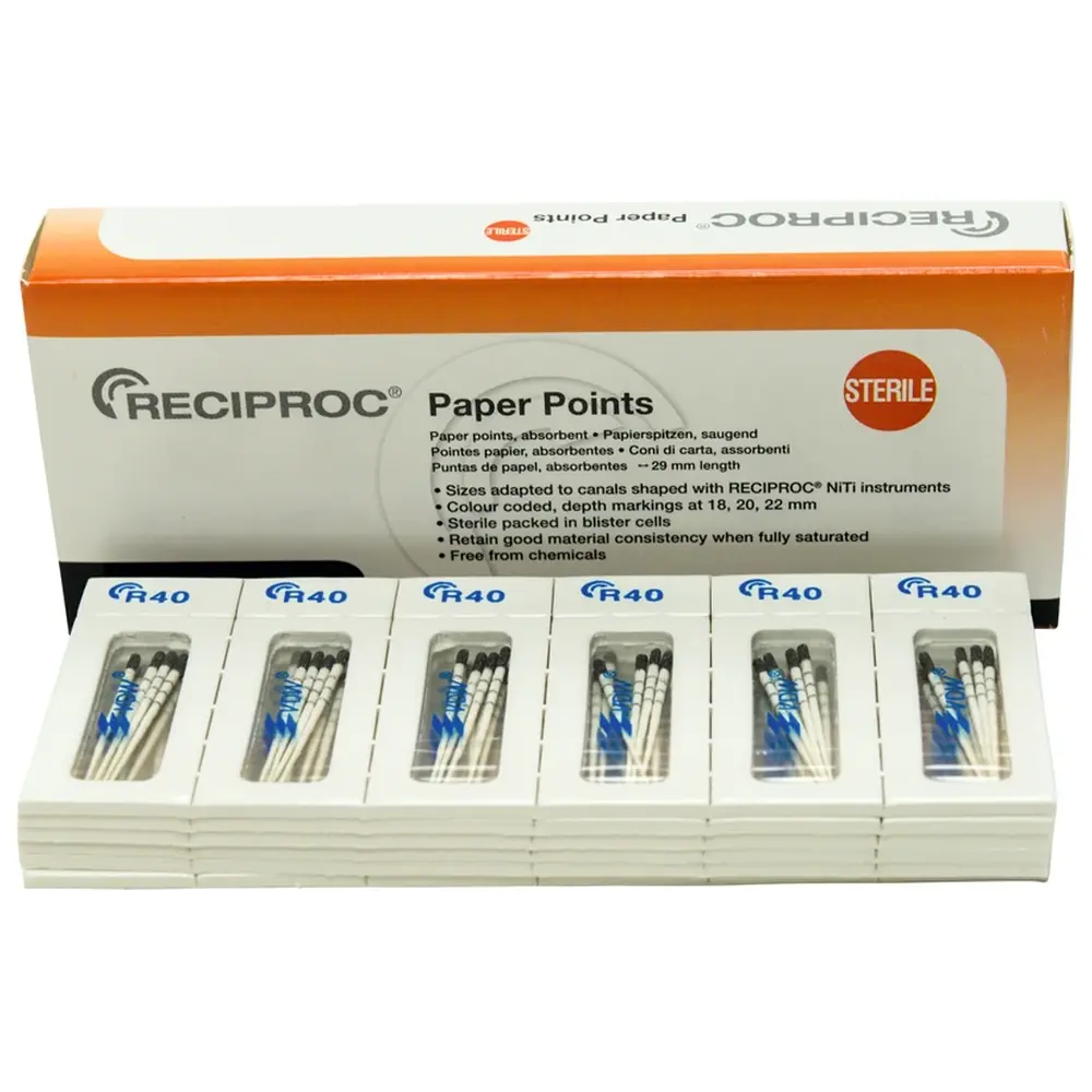 VDW RECIPROC® Papierspitzen - Packung 144 Stück ISO 040