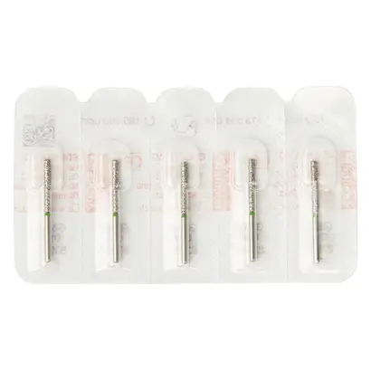 Edenta Diamanten 842 - Packung 5 Stück grün grob, FG, Figur 113 Zylinder flach, 12 mm, ISO 014