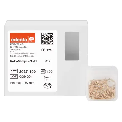 Edenta Reto-Minipin - Packung 100 Stifte Gold .017"/0,5 mm