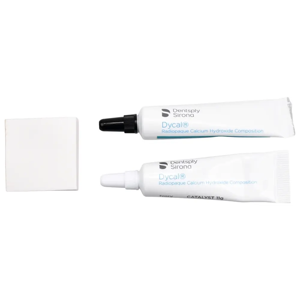Dentsply Sirona Dycal® - Packung 13 g Basis, 11 g Katalysatorpaste in Tuben dentin