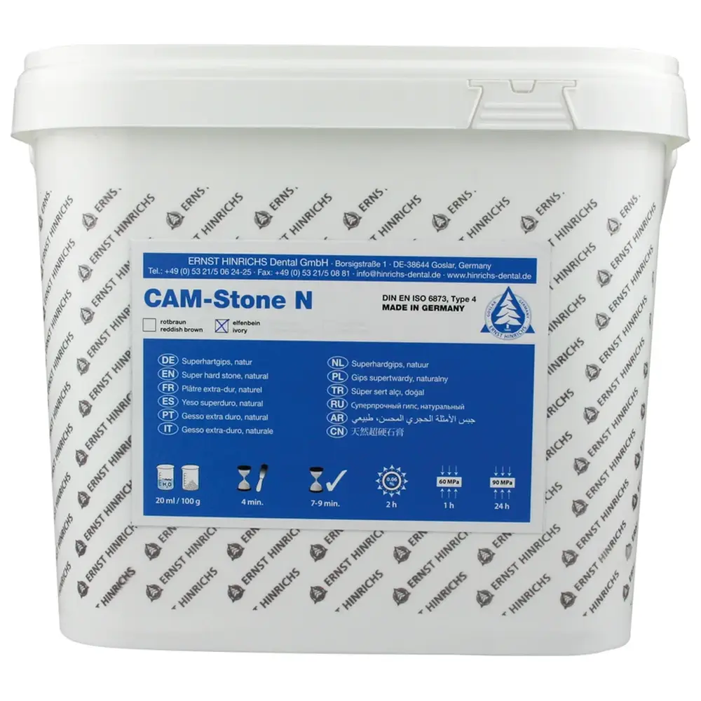 ERNST HINRICHS CAM-Stone N - Eimer 10 kg Superhartgips elfenbein