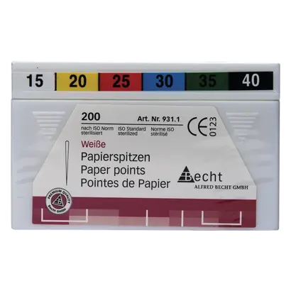 Becht Papierspitzen weiß - Sortiment 200 Stück ISO 015-040