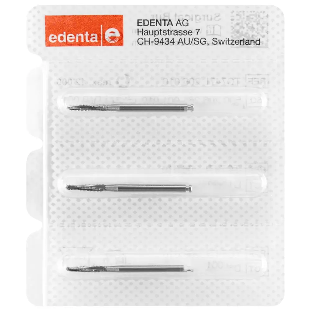 Edenta Chirurgie Knochenfräser nach Lindemann C167 - Packung 3 Stück RA XL, Figur 410, 10 mm, ISO 023