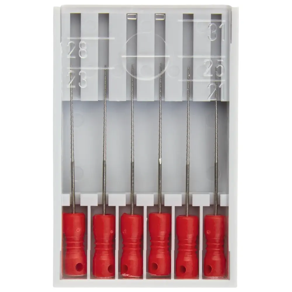 Edenta Hedströmfeilen 174 - Packung 6 Stück rot, 25 mm ISO 025