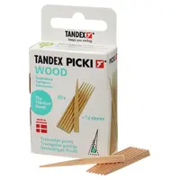 TANDEX Picki Holzzahnstocher - Packung 80 Stück Holz