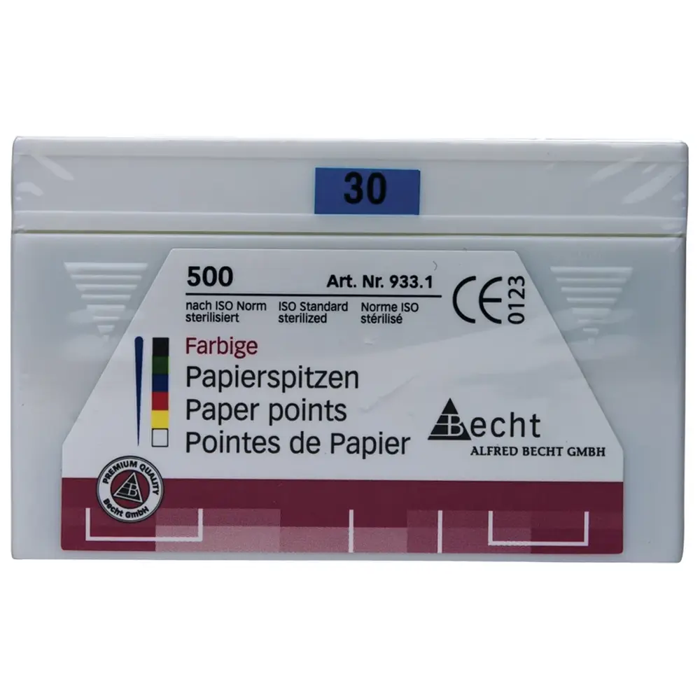 Becht Papierspitzen farbig - Packung 500 Stück ISO 030