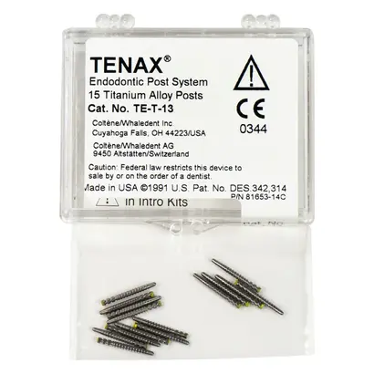COLTENE TENAX® Titanstifte - Packung 15 Stück Ø 1,3 mm gelb