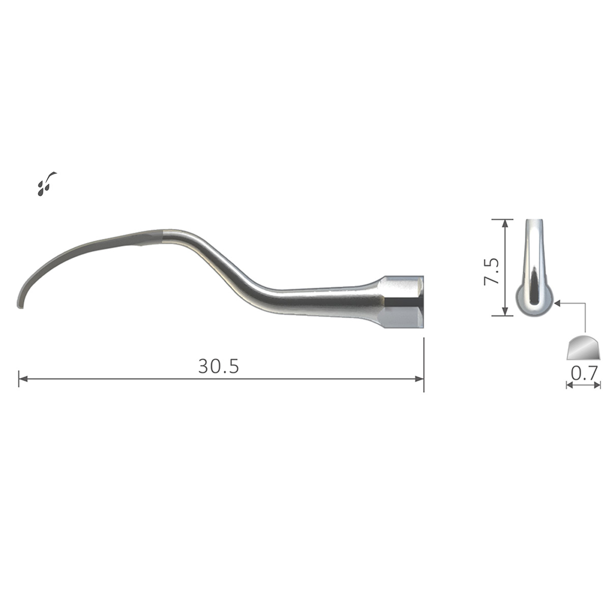 Xpedent Ultraschallspitze eH3 (P5) Paro (passend für den Einsatz mit EMS® Geräten)